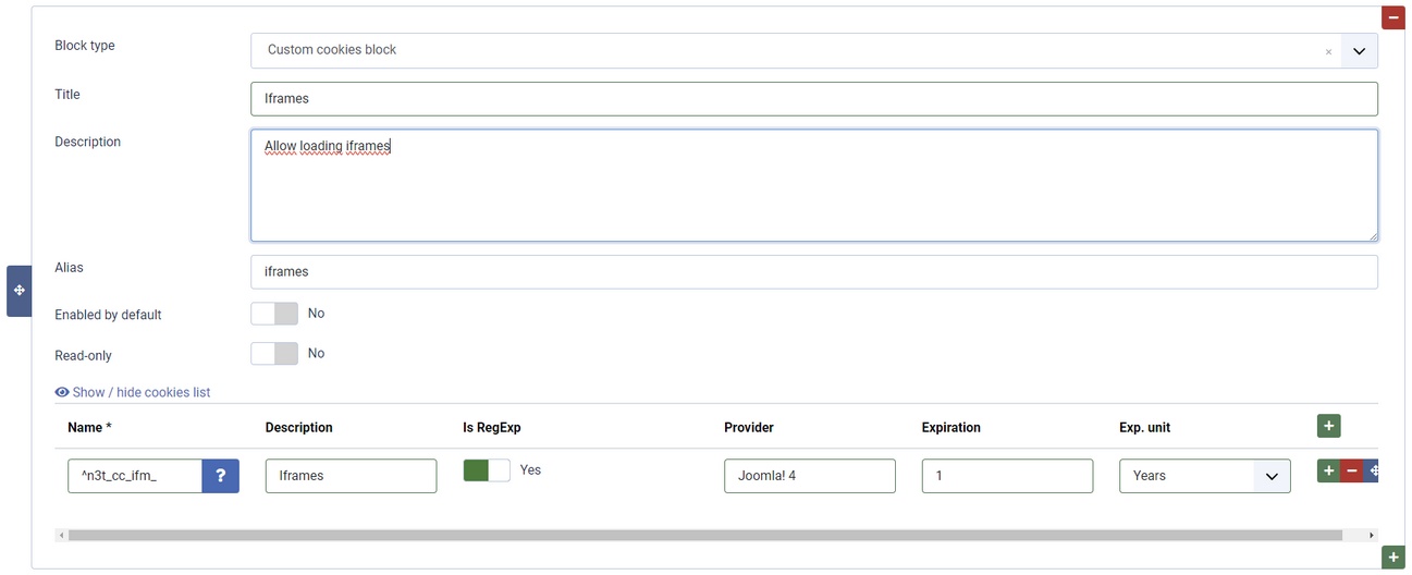 Iframes custom category block